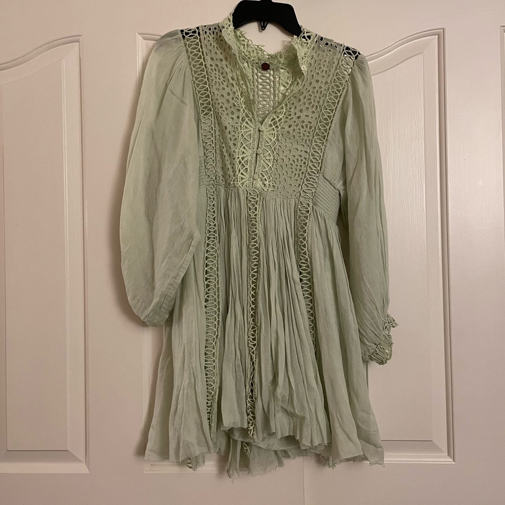 Vintage Free People Mint Green Boho Dress🍀